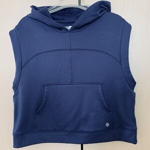 Lija Women's Golf Popover Hooded‎ Vest Blue Size S